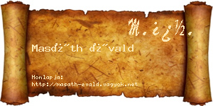 Masáth Évald névjegykártya